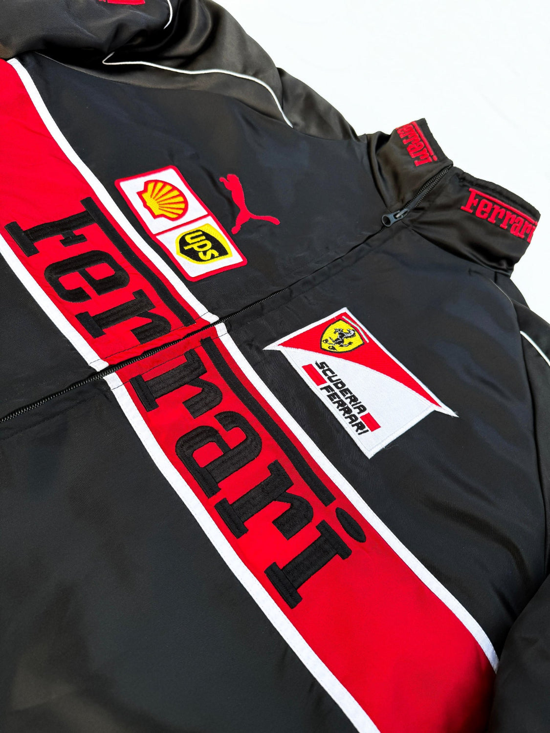 Embroidered Ferrari Jacket | Vintage Formula 1 Jacket (Black)