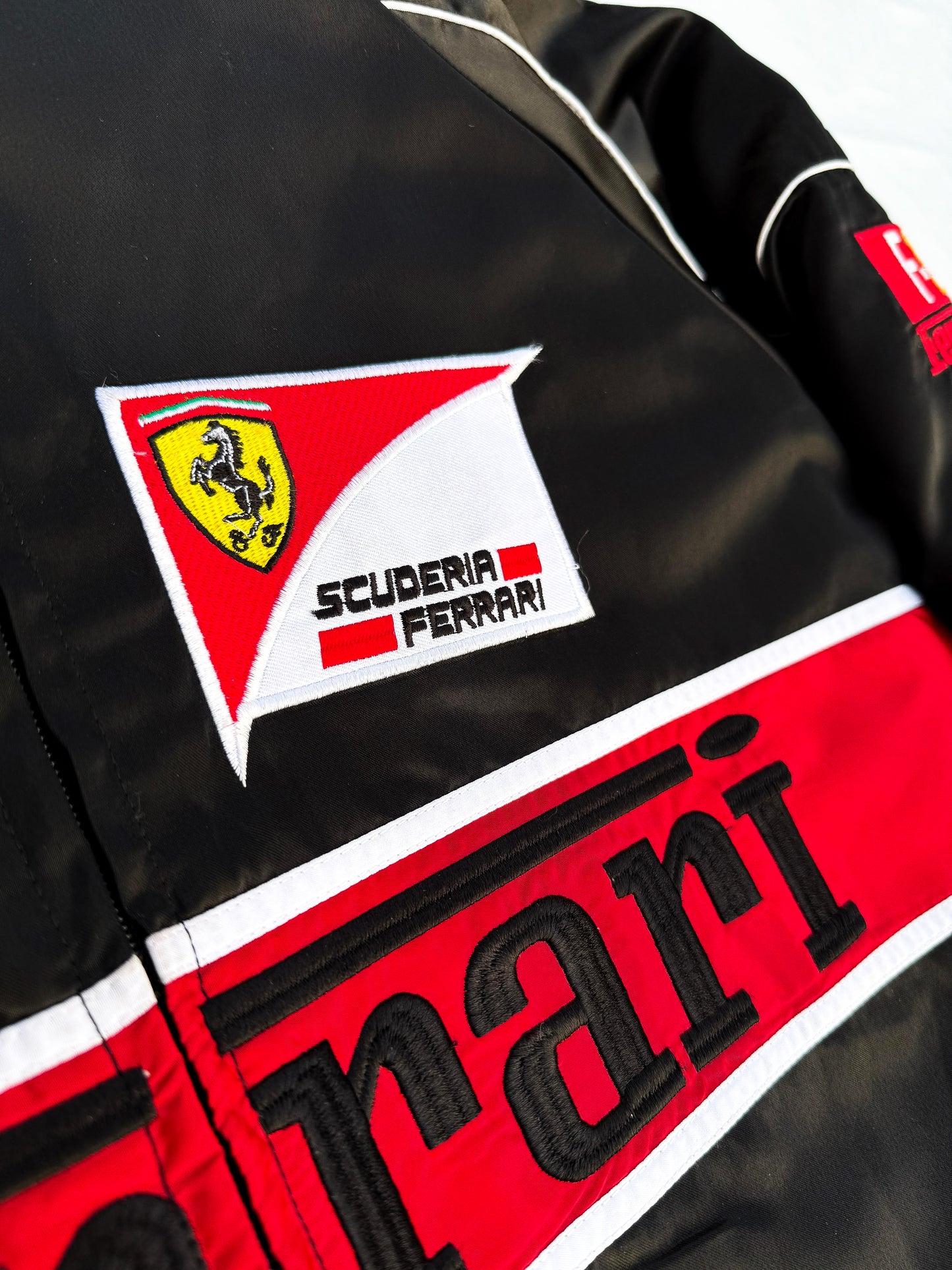 Embroidered Ferrari Jacket | Vintage Formula 1 Jacket (Black)