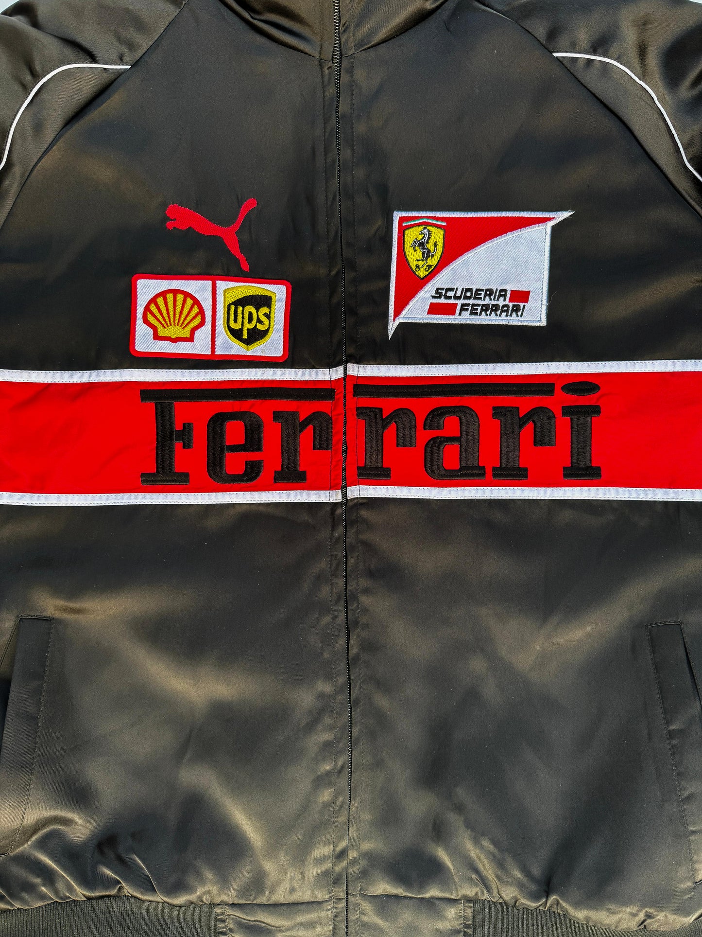 Embroidered Ferrari Jacket | Vintage Formula 1 Jacket (Black)