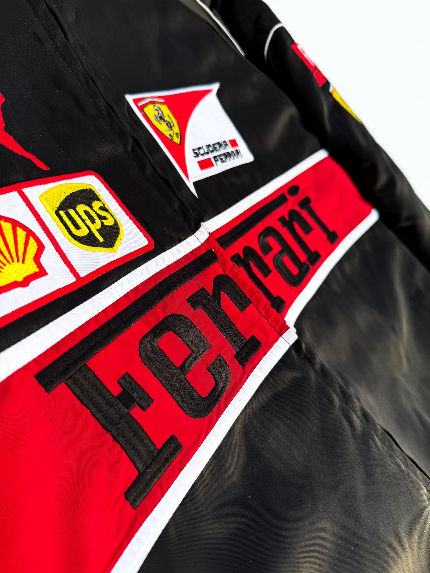 Embroidered Ferrari Jacket | Vintage Formula 1 Jacket (Black)