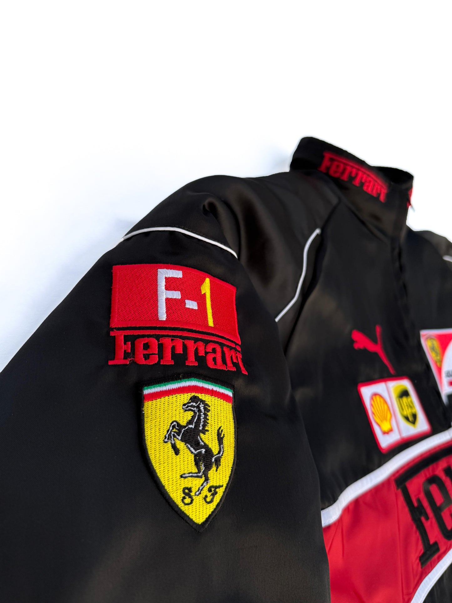 Embroidered Ferrari Jacket | Vintage Formula 1 Jacket (Black)