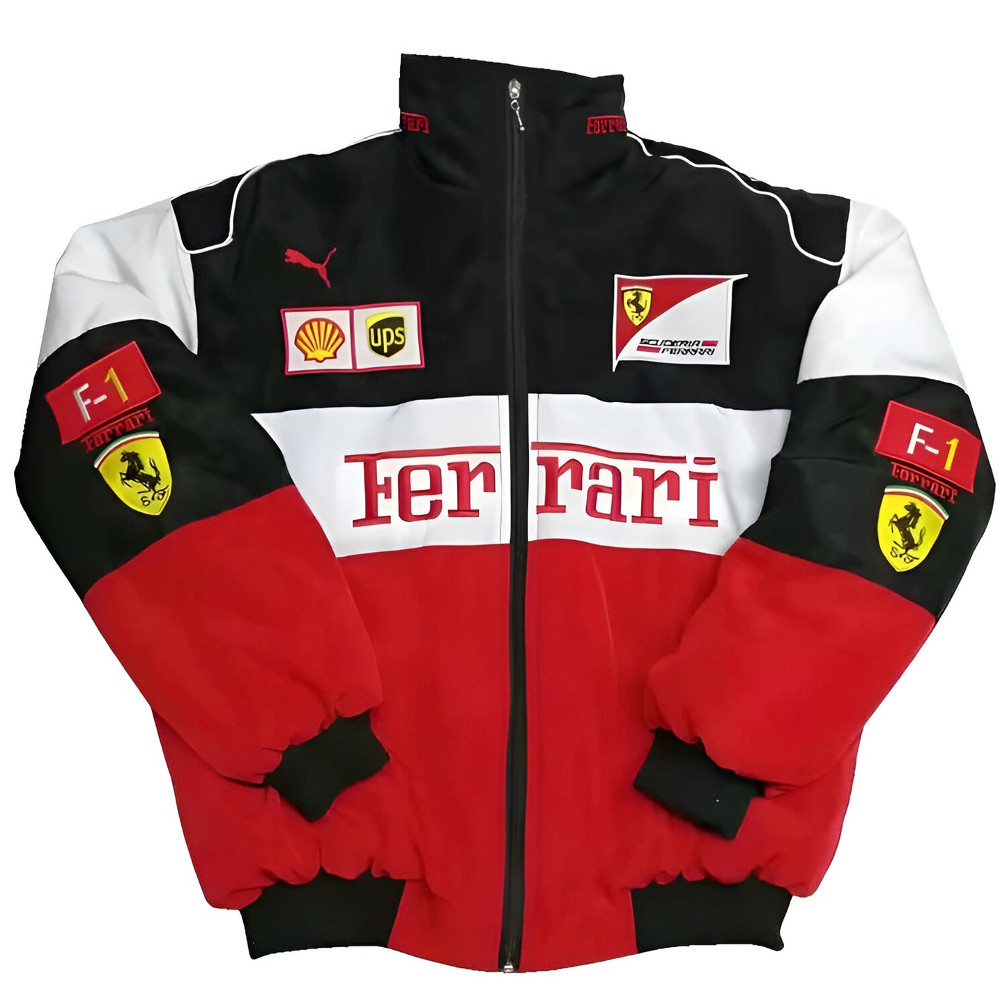 Embroidered Ferrari Jacket | Vintage Formula 1 Jacket (WHITE)