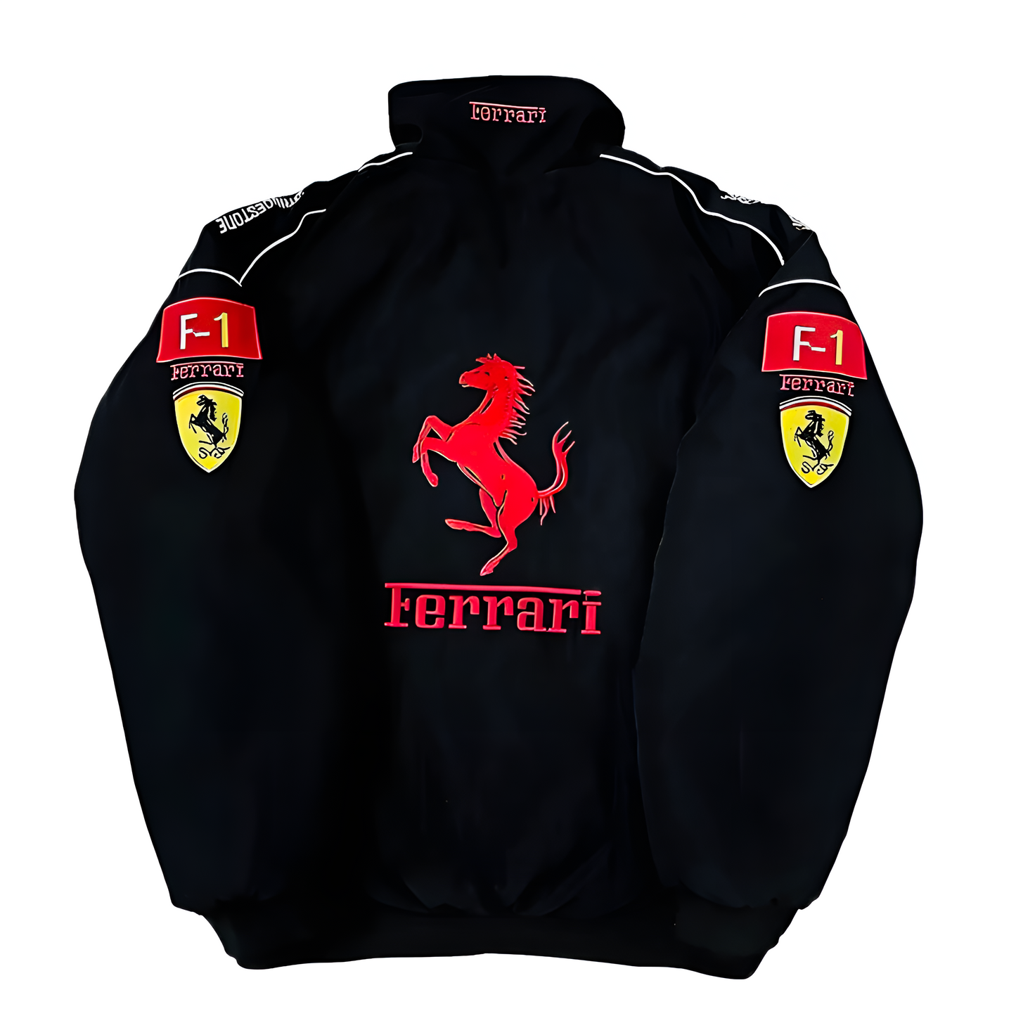 Embroidered Ferrari Jacket | Vintage Formula 1 Jacket (Black)