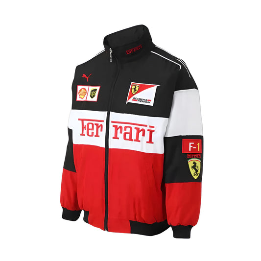 Embroidered Ferrari Jacket | Vintage Formula 1 Jacket (WHITE)